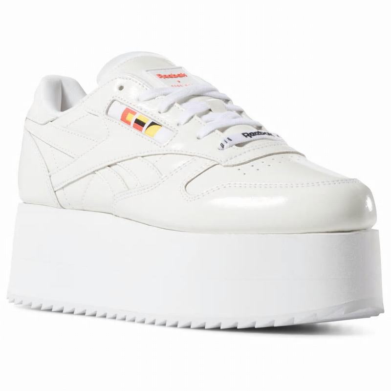 Reebok Classic Leather Triple Platform X Gigi Hadid Tenisky Damske - Biele/Červené/Čierne XK6435ZR